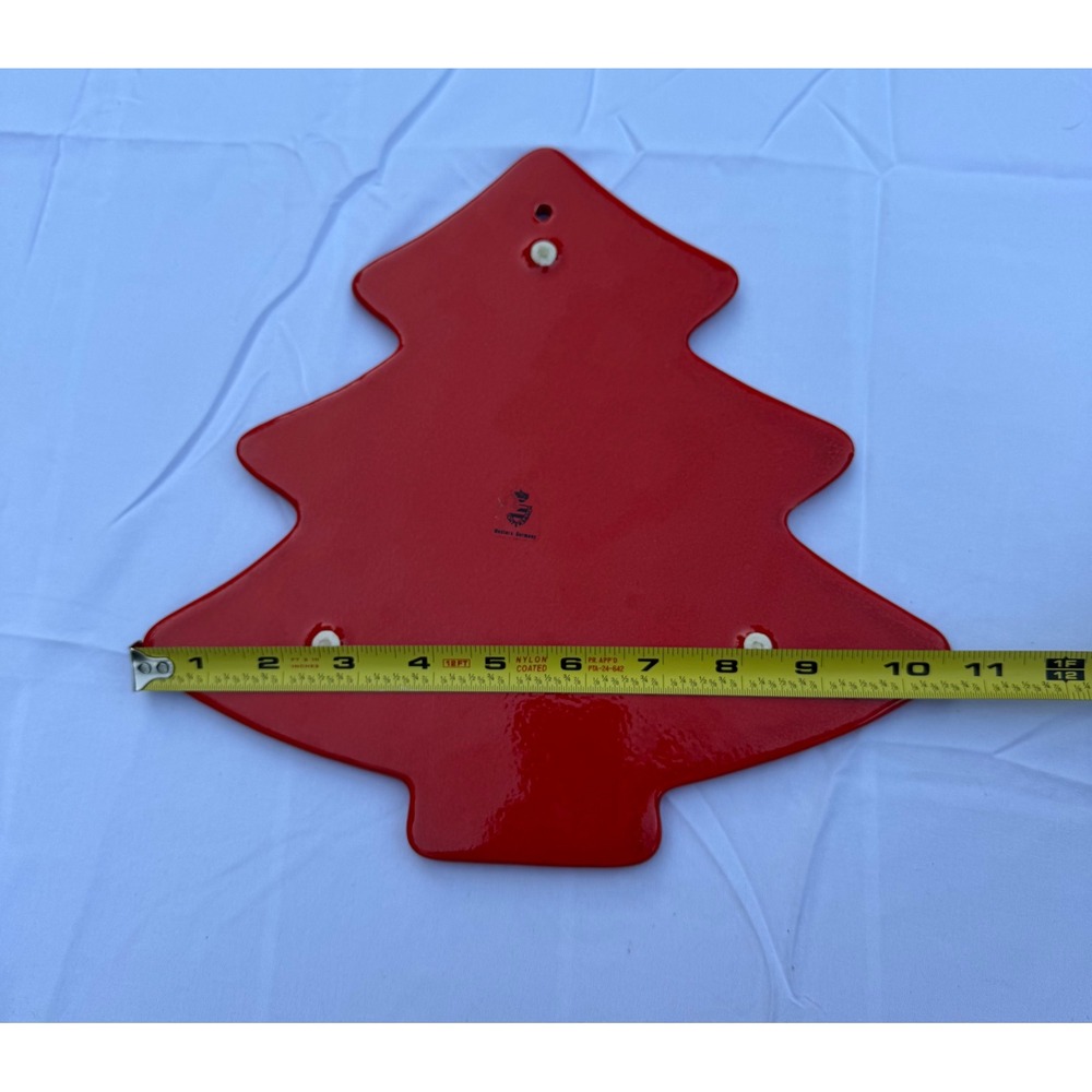 Vintage Waechtersbach Christmas Tree Trivet Wall Hanging Red Western Germany - Picture 7 of 7